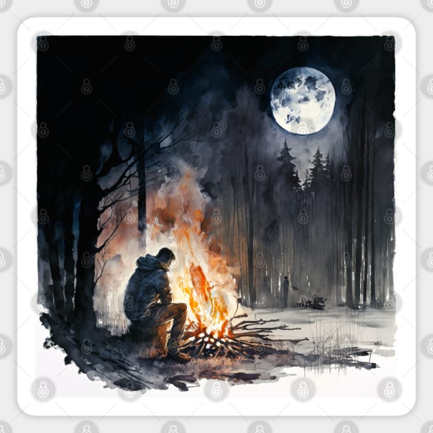 The lonely night in the forest Sticker by TrooperLX1177